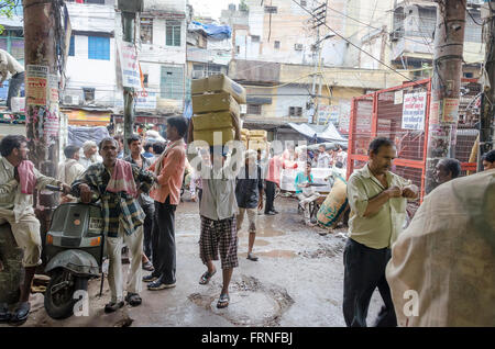 Gewürzmarkt, Chandni Chowk, Alt-Delhi, Indien. Stockfoto