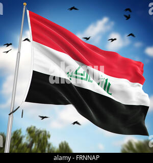 Flagge des Irak, ist dies ein Computer generierten und 3d gerenderten Bild. Stockfoto