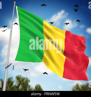 Flagge von Mali, ist dies ein Computer generierten und 3d gerenderten Bild. Stockfoto
