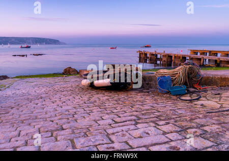 Swanage Rettungsboot Bereich Stockfoto