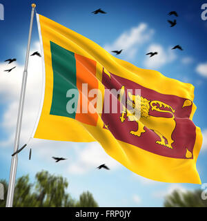 Flagge von Sri Lanka, ist dies ein Computer generierten und 3d gerenderten Bild. Stockfoto