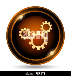 Symbol "Einstellungen". Internet-Button auf weißem Hintergrund. Stockfoto
