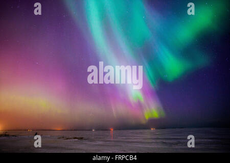 Aurora Borealis in Oulu, Finnland Stockfoto