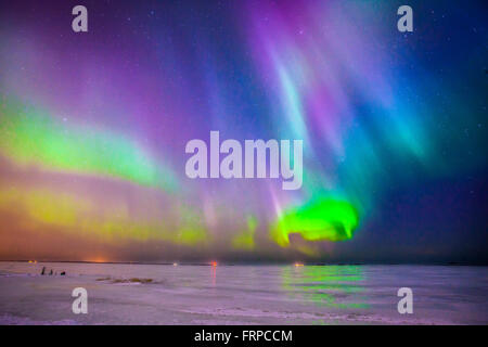 Aurora Borealis in Oulu, Finnland Stockfoto