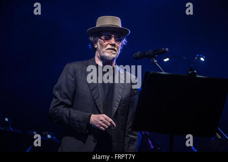 Mailand, Italien. 23. März 2016. Francesco De Gregori führt live auf Alcatraz in Mailand, Italien, am 23. März 2016 Credit: Mairo Cinquetti/Alamy Live News Stockfoto