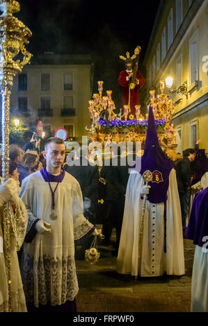 Spanien, Madrid März 23. 2016. Die Prozession des Vater unser Jesus von Gesundheit (Zigeuner) (Nuestro Padre Jesús De La Salud - Los Gitanos) am Mittwoch der Karwoche. Madrid Spanien. Bildnachweis: Lawrence JC Baron/Alamy Live-Nachrichten. Stockfoto