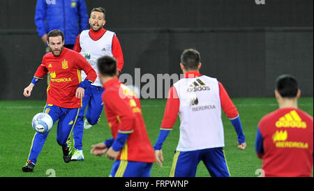 Udine, Italien. 23. März 2016. Spaniens Spieler während des Trainings für die freundliche Fußball Spiel zwischen Italien und Spanien in Dacia Arena am 23. März 2016. Foto Simone Ferraro / Alamy Live News Stockfoto