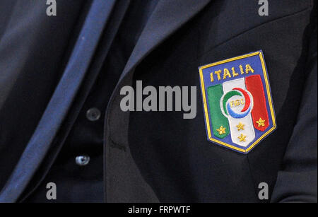 Udine, Italien. 23. März 2016.  Italiens Pressekonferenz für die freundliche Fußballspiel zwischen Italien und Spanien bei Dacia Arena am 23. März 2016. Foto Simone Ferraro / Alamy Live News Stockfoto