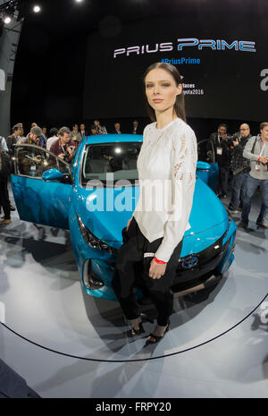 New York, USA. 23. März 2016. Coco Rocha besucht Präsentation des Toyota Prius Prime 2017 auf New York International Auto Show im Jacob Javits Center Credit: Lev Radin/Alamy Live-Nachrichten Stockfoto