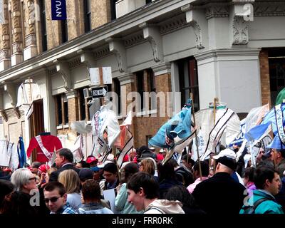 New York, USA. 23. März 2016. 23. März 2016 markiert heute den 105. Jahrestag des Feuers Triangle Shirtwaist Unternehmen, in denen 147 Arbeiter zurück 1911 getötet wurden. Bildnachweis: Mark Apollo/Alamy Live-Nachrichten Stockfoto