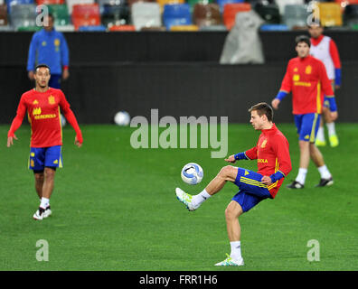 Udine, Italien. 23. März 2016. Spaniens Spieler während des Trainings für die freundliche Fußball Spiel zwischen Italien und Spanien in Dacia Arena am 23. März 2016. Foto Simone Ferraro / Alamy Live News Stockfoto