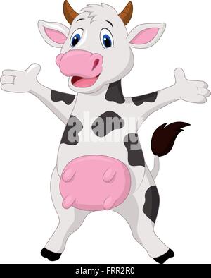 Happy Cow Cartoon Stock Vektor