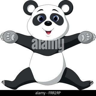 Happy Panda cartoon springen Stock Vektor