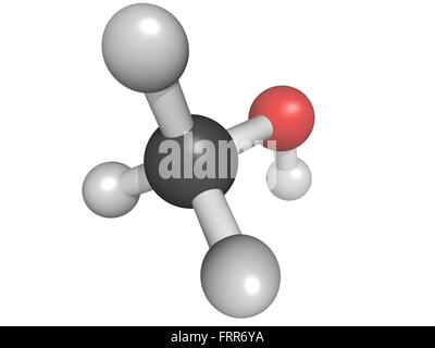 Chemische Struktur eines Methanol (Methylalkohol, MeOH) Molekül Stockfoto