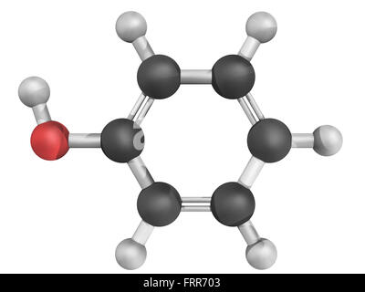 Chemische Struktur von Phenol, eine aromatische organische Verbindung Stockfoto