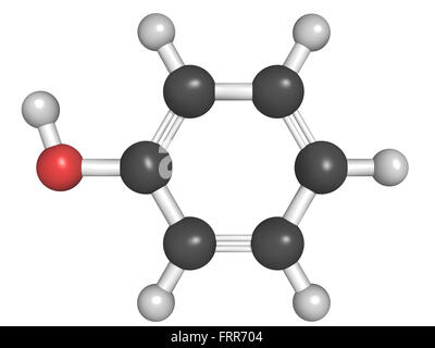 Chemische Struktur von Phenol, eine aromatische organische Verbindung Stockfoto