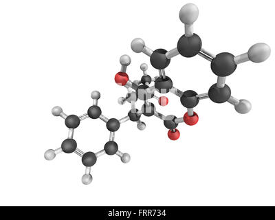 Chemische Struktur von Warfarin, eine gerinnungshemmende Medikamente. Gebraucht bei Thrombose und Thromboembolien Prävention Stockfoto