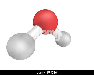 Chemische Struktur von einem Wassermolekül H2O Stockfoto