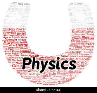 Physik-Wort-Wolke-Shape-Konzept Stockfoto