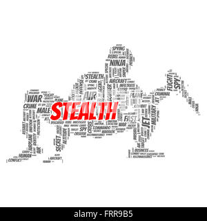 Stealth-Wort-Wolke-Shape-Konzept Stockfoto