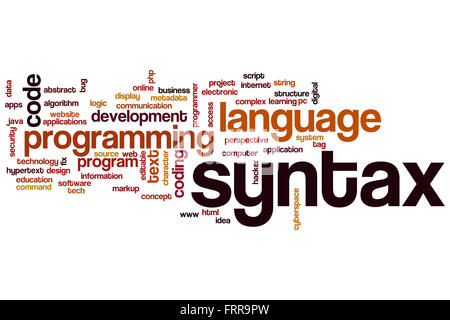 Syntax-Wort-Cloud-Konzept Stockfoto
