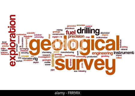 Geologische Übersicht Word Cloud-Konzept Stockfoto