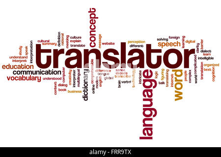 Übersetzer-Wort-Cloud-Konzept Stockfoto