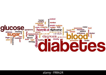 Diabetes-Wort-Cloud-Konzept Stockfoto