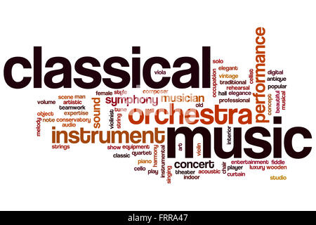 Klassische Musik-Wort-Cloud-Konzept Stockfoto