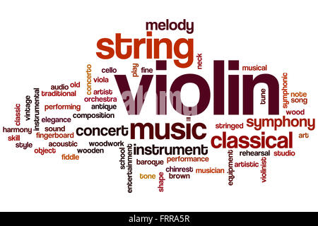 Violine-Wort-Cloud-Konzept Stockfoto