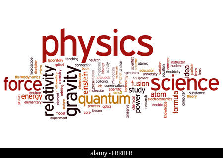 Physik-Konzept Word Cloud-Hintergrund Stockfoto