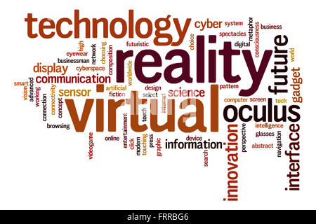 Virtual-Reality-Konzept Word Cloud-Hintergrund Stockfoto