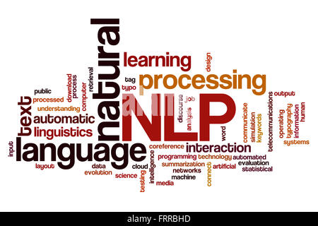 Natural Language processing Konzept Word Cloud-Hintergrund Stockfoto