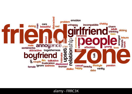 Freund Zone Konzept Word Cloud-Hintergrund Stockfoto