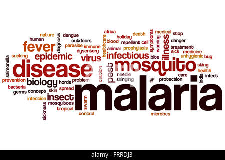 Malaria-Wort-Cloud-Konzept Stockfoto