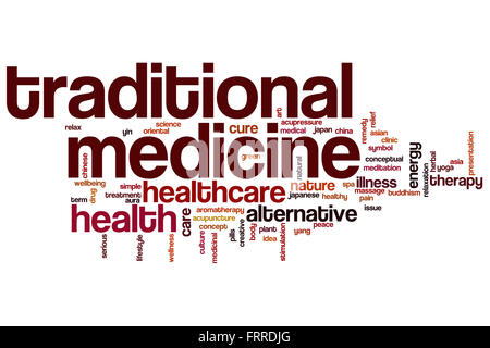 Traditionelle Medizin Word Cloud-Konzept Stockfoto