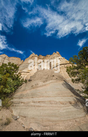 Hoodoos und Klippen entlang der Höhle Loop Trail im Kasha-Katuwe Zelt Rocks National Monument in New Mexico, USA Stockfoto