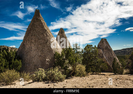 Hoodoos und Klippen entlang der Höhle Loop Trail im Kasha-Katuwe Zelt Rocks National Monument in New Mexico, USA Stockfoto