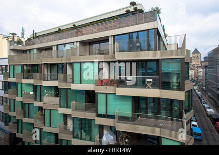 Europa, Deutschland, Nordrhein-Westfalen, Köln, das Apartment Gebäude K-Star Residence in der Straße Servasgasse im städtischen Stockfoto