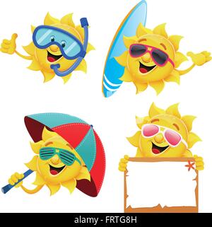 Vektor-Set von Sonne-Zeichen Stock Vektor