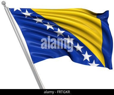 Flagge von Bosnien und Herzegowina, ist dies ein Computer generierten und 3d gerenderten Bild. Stockfoto