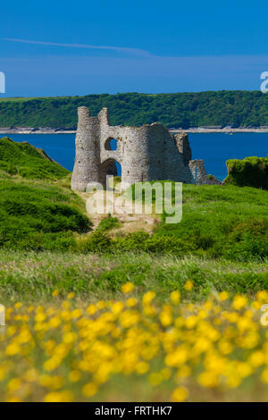 Pennard Castle, Three Cliffs Bay, Gower, Wales, UK Stockfoto