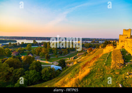 Blick auf Danube Basie-aus Festung Kalemegdan, Belgrad Stockfoto