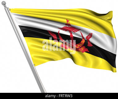 Flagge von Brunei, ist dies ein Computer generierten und 3d gerenderten Bild. Stockfoto