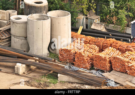 Baustoffe in Baustelle Stockfoto