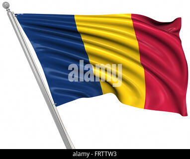 Flagge des Tschad, ist dies ein Computer generierten und 3d gerenderten Bild. Stockfoto