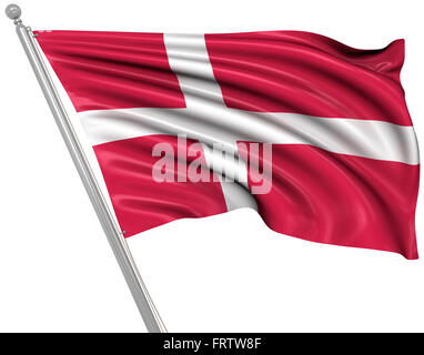 Flagge von Dänemark, ist dies ein Computer generierten und 3d gerenderten Bild. Stockfoto