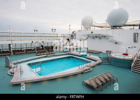 Offenes Deck P & O Oriana Kreuzfahrtschiff. Stockfoto