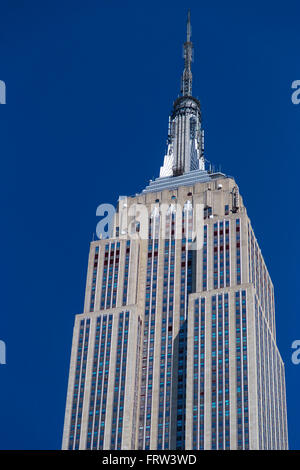 Das Empire State Building 102 Stockwerke Wahrzeichen und einmal das höchste Gebäude Welt, NYC, USA Stockfoto