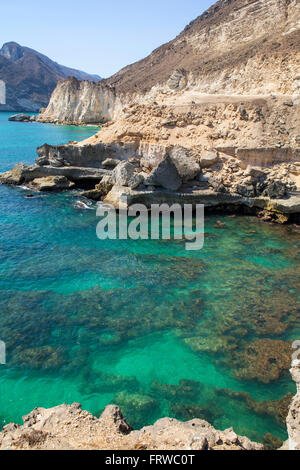 Al Mughsayl - beliebte Touristenziele in Dhofar, Oman. Stockfoto